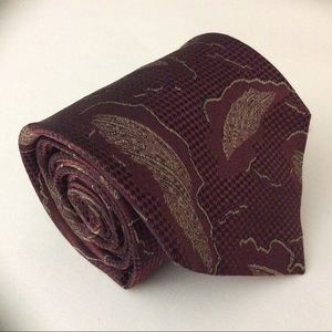 Andrew Fezza Burgundy Geometric Silk Tie